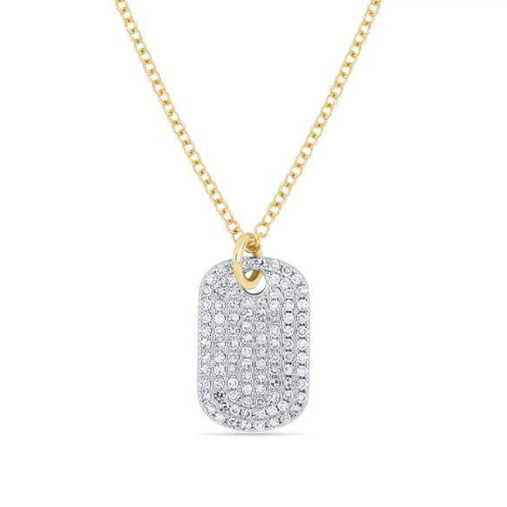 Diamond Dog Tag Necklace CALVIN S Fine Jewelry