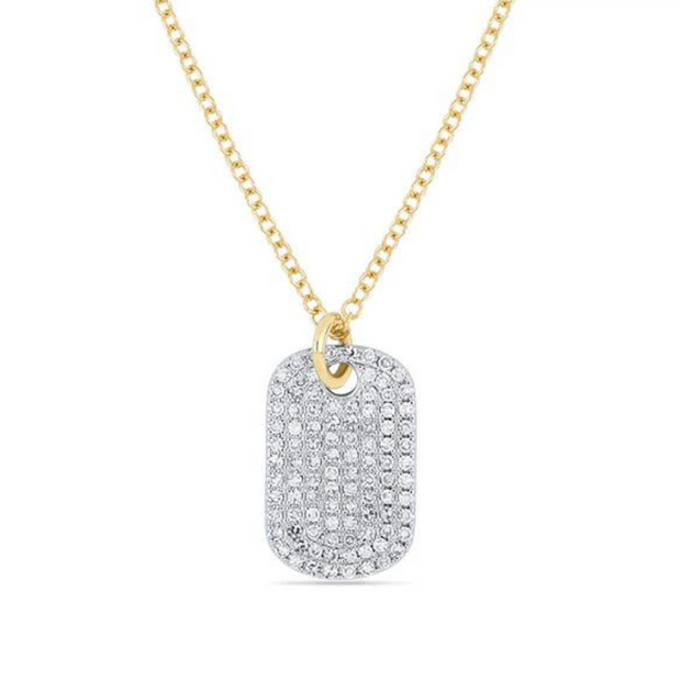 Diamond Dog Tag Necklace