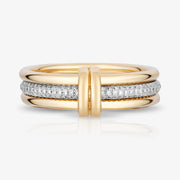 Yellow Gold and Diamond Triple Ring Set