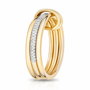 Yellow Gold and Diamond Triple Ring Set